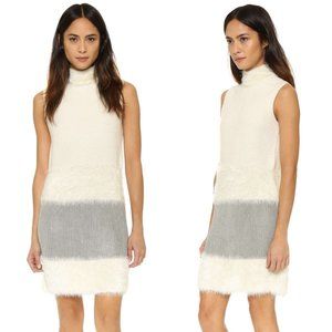 Diane Von Furstenberg Plush Ivory Taupe Mini Dress